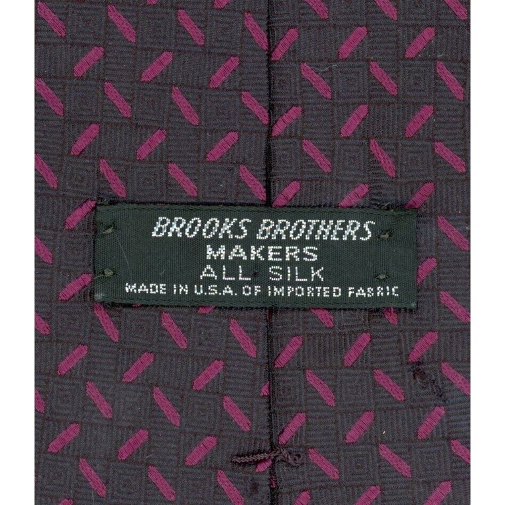 Brooks Brothers Makers Colorful Purple Black Pattern Mens Silk Neck Tie